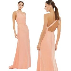 NWT Ieena for MacDuggal One Shoulder Jersey Mermaid Gown Maxi Formal Wedding